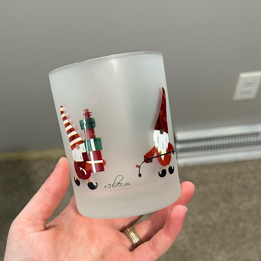 Christmas gnome candle holder cup